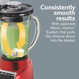 Wholesale-Hamilton Beach 53519-R/B Glass Jar Blender, Red, 48 oz - CERTIFIED REFURBISHED-Blender-Electro Vision Inc