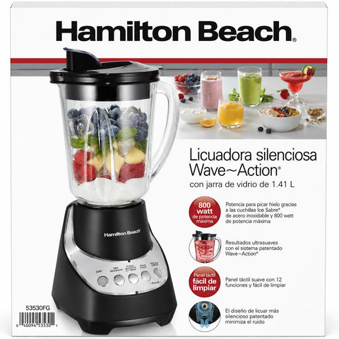 Wholesale-Hamilton Beach 53530-R/B Glass Jar Blender 48 Oz - CERTIFIED REFURBISHED-Blender-Electro Vision Inc