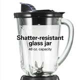 Wholesale-Hamilton Beach 53530-R/B Glass Jar Blender 48 Oz - Certified Refurbished-Electro Vision Inc