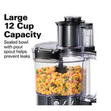 Wholesale-Hamilton Beach 70727-R/B Stack and Snap Food Processor 12 Cup - CERTIFIED REFURBISHED-Food Processor-Electro Vision Inc