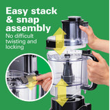 Wholesale-Hamilton Beach 70727G - 12 Cup Stack And Snap Food Processor-Electro Vision Inc