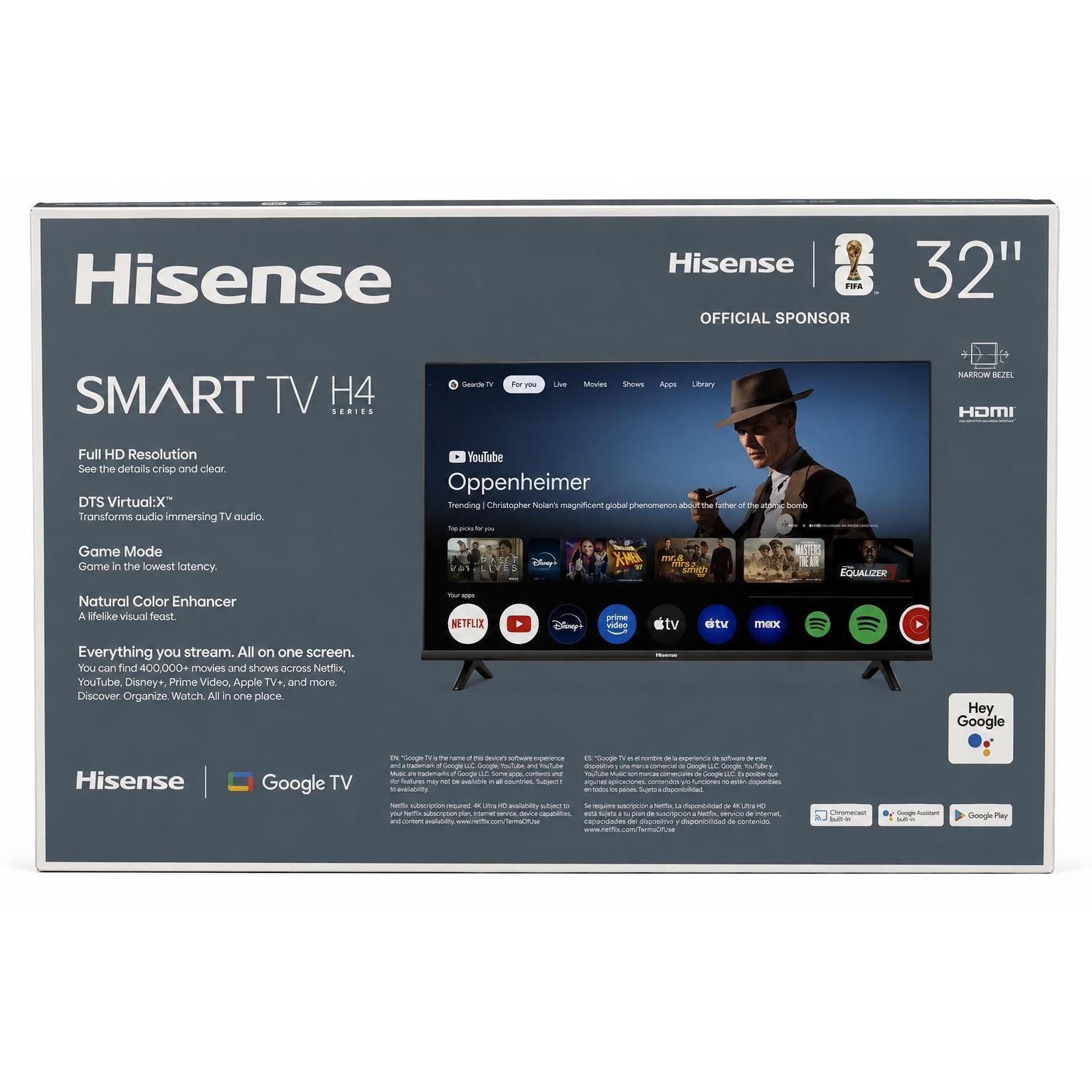 Wholesale-Hisense 32h40G Full HD Smart Google TV 32"-Smart TV-Electro Vision Inc