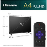 Wholesale-Hisense 40A4NR A4 Series Hisense FHD Roku TV 40"-Smart TV-Electro Vision Inc