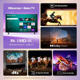 Wholesale-Hisense 43R6E3 Class 4K UHD LED LCD Smart Roku TV HDR R6 Series 43R 43"-Smart TV-Electro Vision Inc