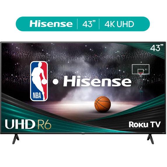 Wholesale-Hisense 43R6E3 Class 4K UHD LED LCD Smart Roku TV HDR R6 Series 43R 43"-Smart TV-Electro Vision Inc
