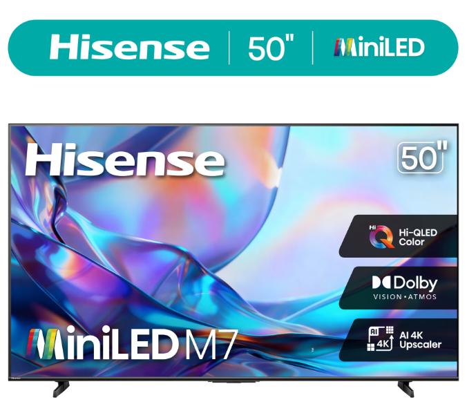 Wholesale-Hisense 50M7QG Google TV M7 Series Mini-LED 4K 50"-Google TV-Electro Vision Inc