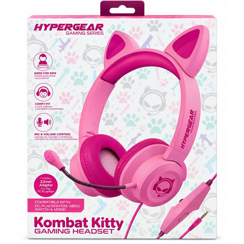 Wholesale-HyperGear 15554 Kombat Kitty Gaming Headset - Pink-Headset-Electro Vision Inc