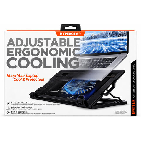 Wholesale-HyperGear 15614 UpRite Air Portable Laptop Cooling Stand - Black-Laptop Cooler Stand-Electro Vision Inc