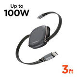 Wholesale-HyperGear 16115 Flexi Go USB-C to USB-C Retractable Cable 3ft - Gray-USB Cable-Electro Vision Inc