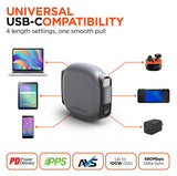 Wholesale-HyperGear 16115 Flexi Go USB-C to USB-C Retractable Cable 3ft - Gray-USB Cable-Electro Vision Inc