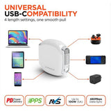 Wholesale-HyperGear 16169 Flexi Go USB-C to USB-C Retractable Cable 3ft - White-USB Cable-Electro Vision Inc