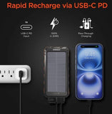 Wholesale-Hypergear 16160 Solpro 10K Solar Power Bank Fast Charge 20W USB-C-Power Bank-Electro Vision Inc