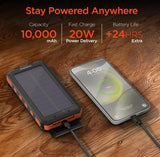 Wholesale-Hypergear 16160 Solpro 10K Solar Power Bank Fast Charge 20W USB-C-Power Bank-Electro Vision Inc