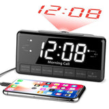 Wholesale-ILUV MORCAL3ULBK Morning Call 3 - 1.2"Jumbo WHT LED projection alarm clock / FM Radio / Charging Port-Electro Vision Inc