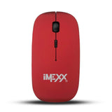 Wholesale-IMEXX 26316 MOUSE WIRELESS 2.4 GHZ ULTRA SLIM RED-Electro Vision Inc