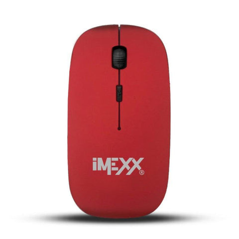 Wholesale-IMEXX 26316 MOUSE WIRELESS 2.4 GHZ ULTRA SLIM RED-Electro Vision Inc