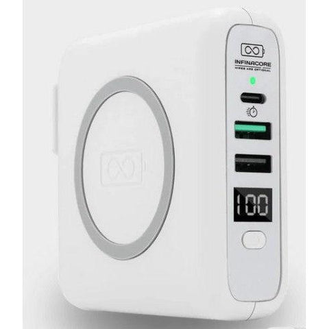 Wholesale-InfinaCore Pandora 190904W Portable Power Global Wireless Charger - White UPC 796029871102-Wireless Charger-Electro Vision Inc