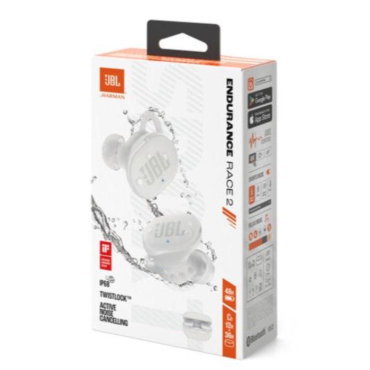 Wholesale-JBL ENDURACE2WHT Endurace Race 2 Waterproof True Wiress Earbuds - White-Earbuds-Electro Vision Inc