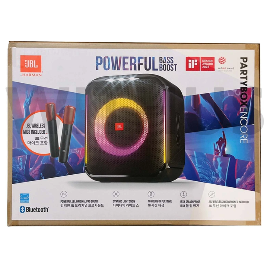 Wholesale-JBL PENCORE2MICAM PartyBox Encore Portable Party Speaker Dual Mics-Electro Vision Inc