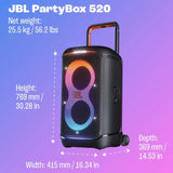 Wholesale-JBL PartyBox 520 Portable Party Speaker - Black-Portable Speaker-Electro Vision Inc