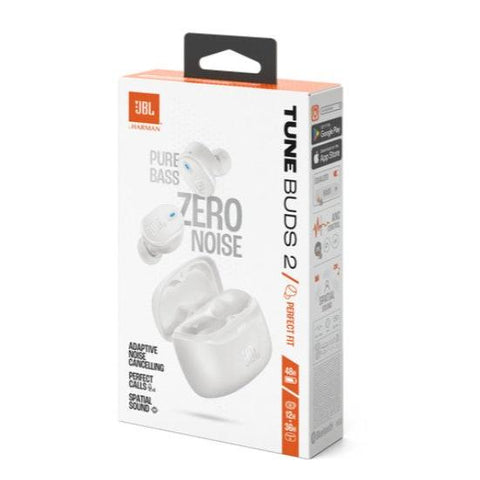 Wholesale-JBL TBUDS2GWHT Tune Buds Ghost 2 Headphones - White-Headphone-Electro Vision Inc