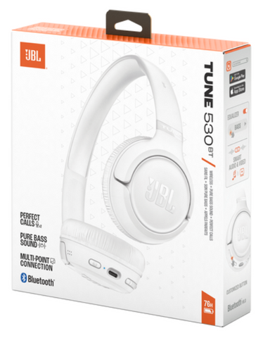 Wholesale-JBL Tune 530BT Wireless On-Ear Bluetooth 6.0 Headphones - White-Headphone-Electro Vision Inc