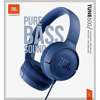 Wholesale-JBL Tune500 Wired On-Ear Headphones - Blue-Electro Vision Inc