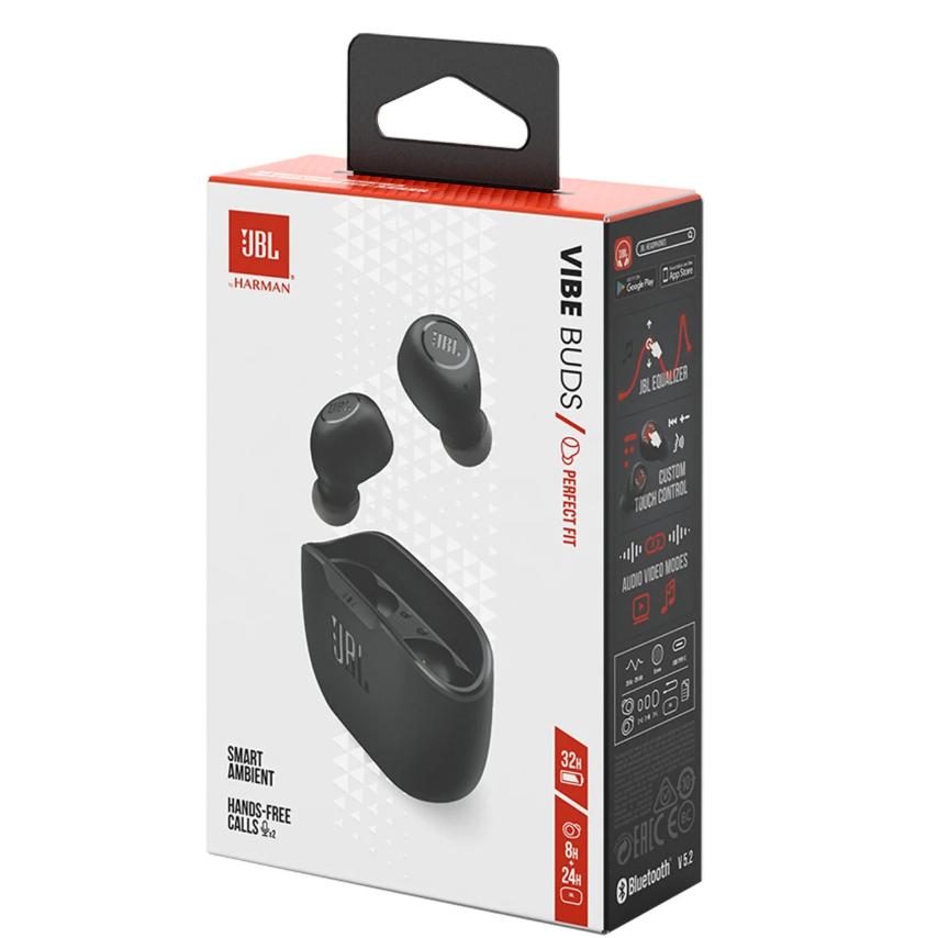 Wholesale-JBL VibeBudsBLK - True Wireless Headphones Black-Headphone-Electro Vision Inc