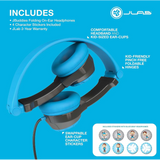 Wholesale-JLab Audio IFCHJBUDDIERGRYBLU6 Buddies Folding Headphones Blue/G-Electro Vision Inc
