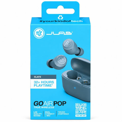 Wholesale-JLab EBGAIRPOPRSLT124 Go Air Pop True Wireless Earbuds Slate-Earbuds-Electro Vision Inc