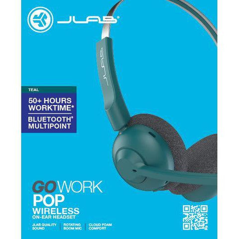 Wholesale-JLab HBGWRKPOPRTEL4 GO Work Pop Wireless Headphones- Teal-Headphones-Electro Vision Inc