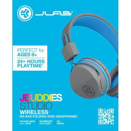 Wholesale-JLab HBSTUDIORGRYBLU4 JBuddies Studio Wireless Headphones Blue/Gray-Headphones-Electro Vision Inc