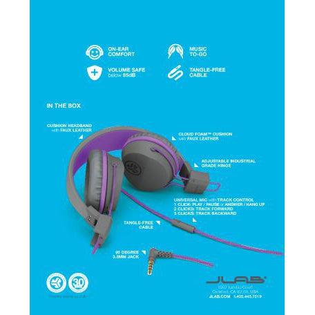 JLab JBuddies Studio Wired Headphones Purple/Gray – Electro Vision Inc