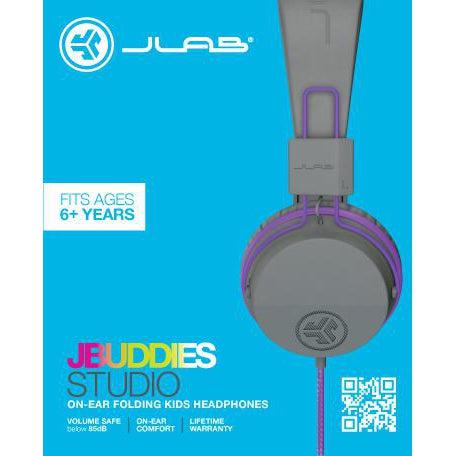 Wholesale-JLab JBuddies Studio Wired Headphones Purple/Gray-Headphones-Electro Vision Inc