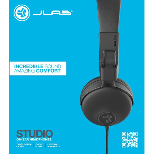 Wholesale-JLab Studio Wired Headphones Black HASTUDIORBLK4-Headphone-Electro Vision Inc