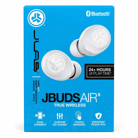 Wholesale-Jlab JBUDSAIRRWHT82-RB Jbuds Air TW Earbuds, White - CERTIFIED REFURBISHED-Headphones-Electro Vision Inc