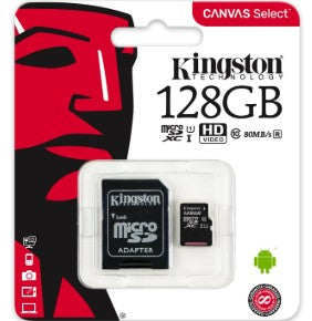 Wholesale-Kingston SDCG3 128GB Micro SD Card with Adapter-Memory-Electro Vision Inc