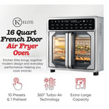 Wholesale-Kitchen Elite AF-110FD French Door Air Fryer Oven 16 Qt-Air Fryer Oven-Electro Vision Inc