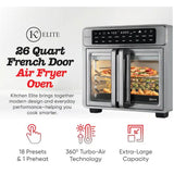 Wholesale-Kitchen Elite AF109FD French Door Air Fryer Oven 26 Qt - Stainless Steel-Air Fryer Oven-Electro Vision Inc