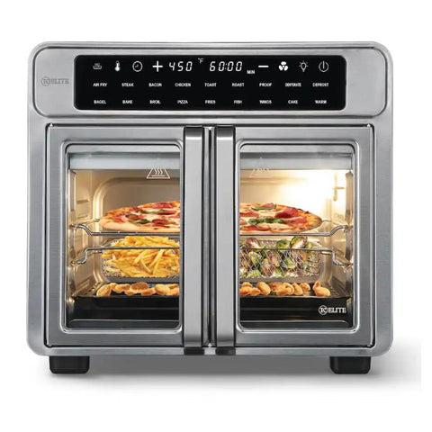 Wholesale-Kitchen Elite AF109FD French Door Air Fryer Oven 26 Qt - Stainless Steel-Air Fryer Oven-Electro Vision Inc