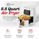 Wholesale-Kitchen Elite AF550 Air Fryer 5.5 Qt - White-Air Fryer-Electro Vision Inc