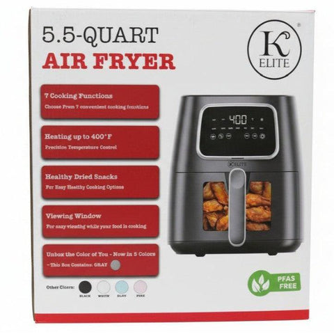 Wholesale-Kitchen Elite AF550 GRAY Air Fryer 5.5 Qt-Air Fryer-Electro Vision Inc