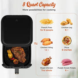 Wholesale-Kitchen Elite AF8233WBK Digital Air Fryer, Black - 8 QT-Electro Vision Inc
