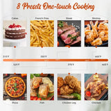 Wholesale-Kitchen Elite AF8233WBK Digital Air Fryer, Black - 8 QT-Electro Vision Inc