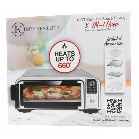 Wholesale-Kitchen Elite PZA101SS Pizza Air Fryer Toaster Oven 19 Qt - Stainless Steel-Toaster Oven-Electro Vision Inc