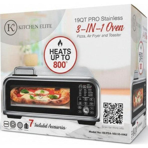 Wholesale-Kitchen Elite PZA102SS Pizza Air Fryer Toaster Oven 19 Qt - Stainless Steel-Air Fryer Oven-Electro Vision Inc