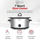 Wholesale-Kitchen Elite SC101 Slow Cooker 7 Qt - Stainless Steel-Slow Cooker-Electro Vision Inc
