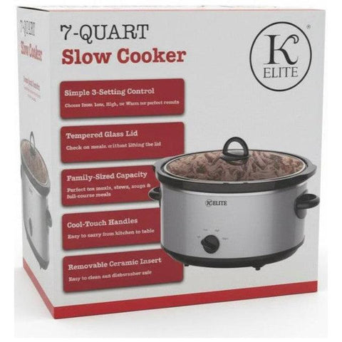 Wholesale-Kitchen Elite SC101 Slow Cooker 7 Qt - Stainless Steel-Slow Cooker-Electro Vision Inc