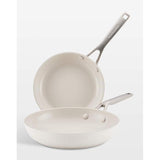 Wholesale-KitchenAid 15071 Forged Ceramic 2 Piece Skillet Set (8.25" & 10") - Porcelain White-Pan Set-Electro Vision Inc
