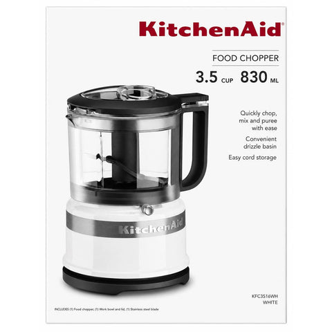 Wholesale-KitchenAid KFC3516WH Mini Food Chopper 3.5 Cup - White-Mini Chopper-Electro Vision Inc